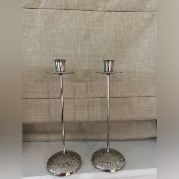 Vintage Silver Taper Candle Holders Made In Spain - Picture 1 of 3